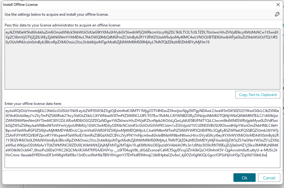 enter offline license data