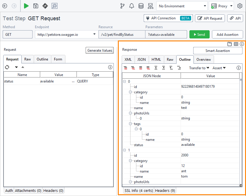 Functional testing of web services with ReadyAPI: Response data