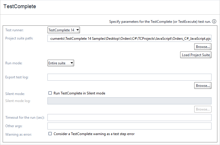 TestComplete test step editor