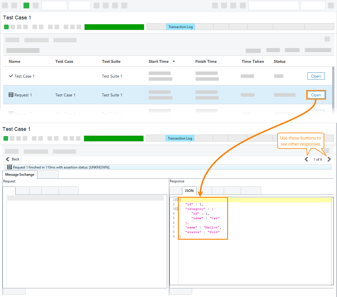 Viewing virtual service responses