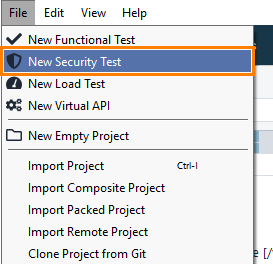ReadyAPI: Creating a new security test