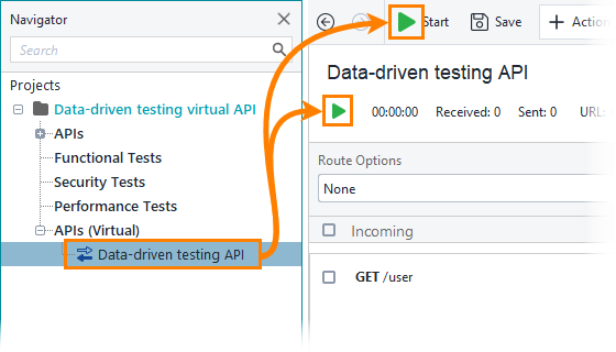 Importing a virtual API: Run the virtual API