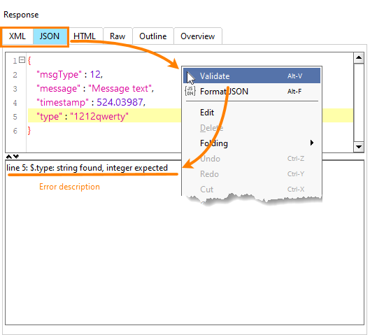 Validating response parameters Validating response parameters
