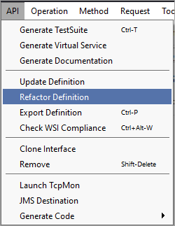 API Menu - Refactor Definition