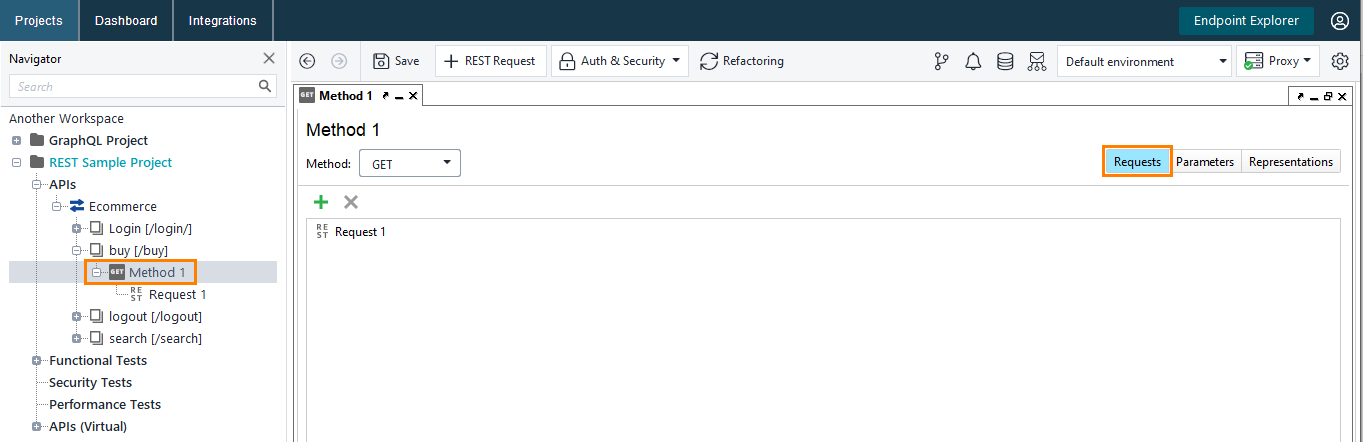 Opening the Requests page
