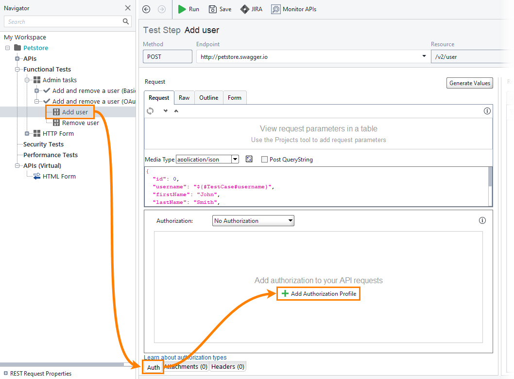 OAuth 1: Adding Authentication Profile