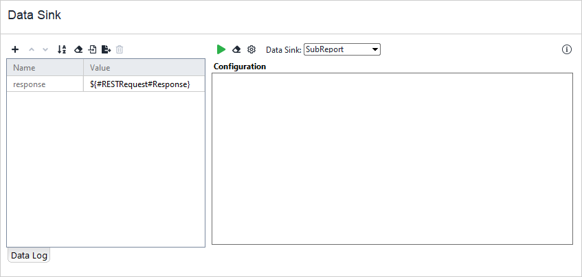 Subreport data sink