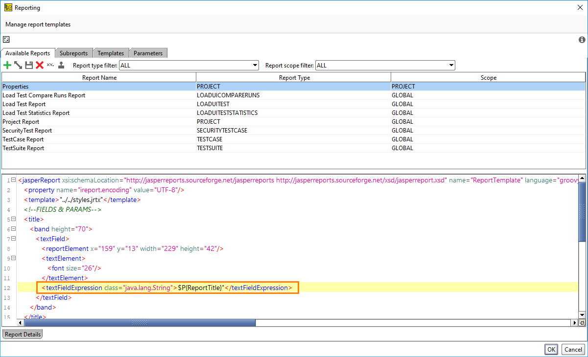 ReadyAPI: Adding a custom report parameter