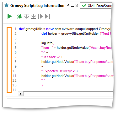 Groovy Script Debugging: The left margin