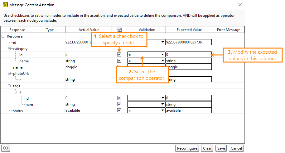 ReadyAPI: Configuring the Message Content assertion