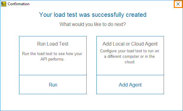 API load testing with ReadyAPI: Load test created successfully