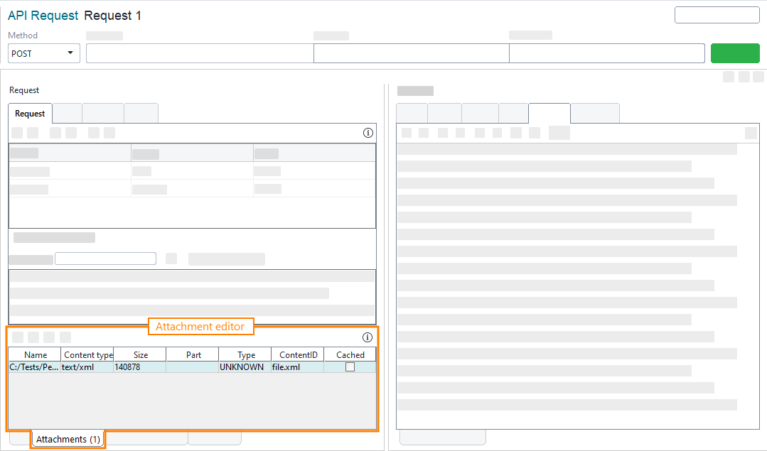 The Attachments editor