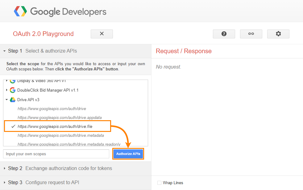 Google OAuth 2.0 Playground