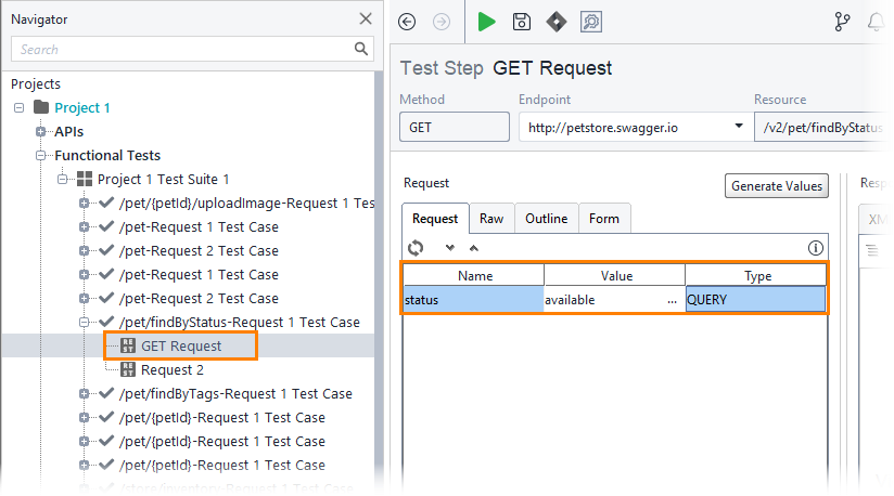 Functional testing of web services with ReadyAPI: Set parameter values