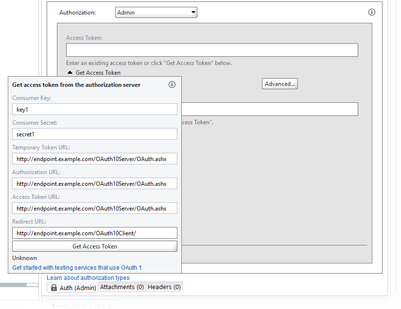 OAuth 1: Credentials