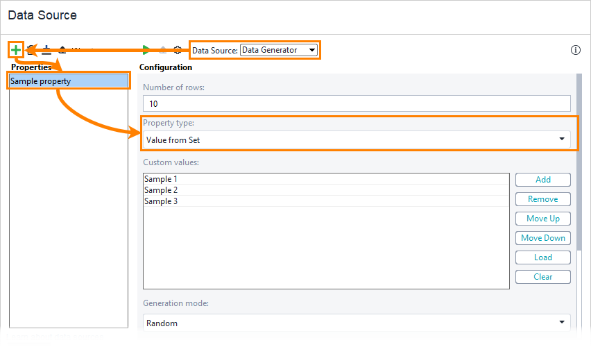Value From a Set Data Generator