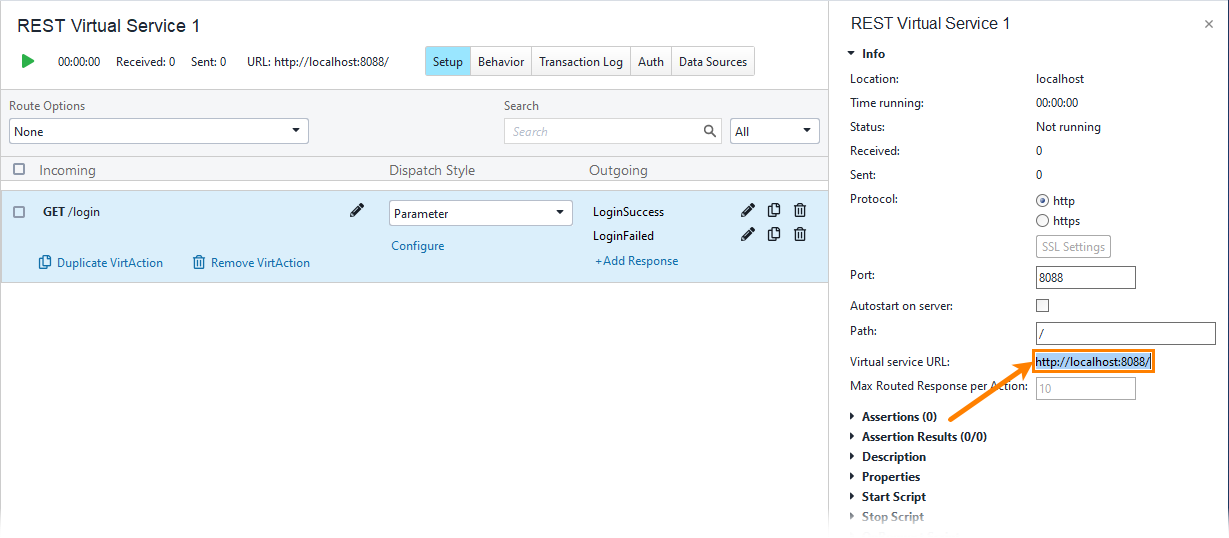 Service virtualization and API testing: Copying the virtual service URL