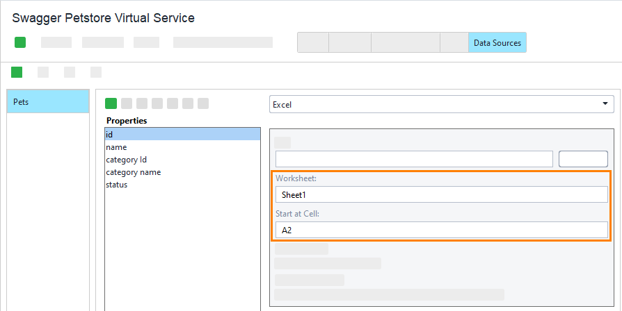 Excel data source configuration
