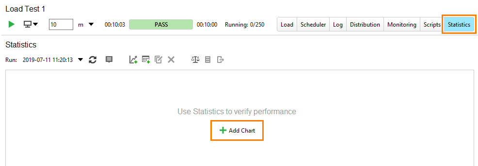 Setting metrics on the Statistics page - Step 1