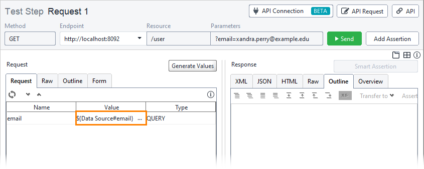ReadyAPI: The request with a dynamic value