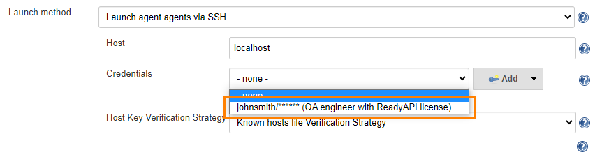 Select credentials
