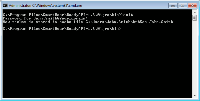 API testing with ReadyAPI: Using kinit to configure SPNEGO/Kerberos connections