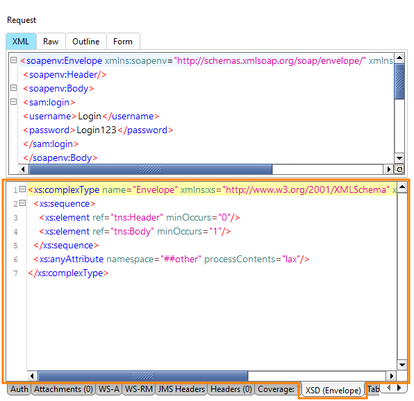The XML Schema Definition panel