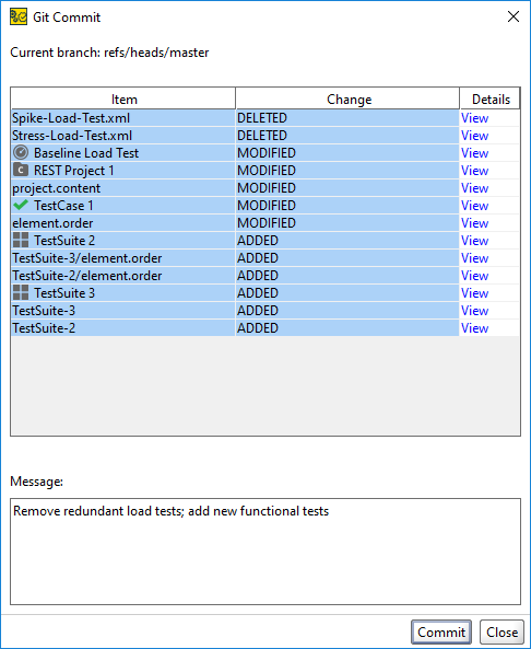 Git integration: Git Commit Dialog
