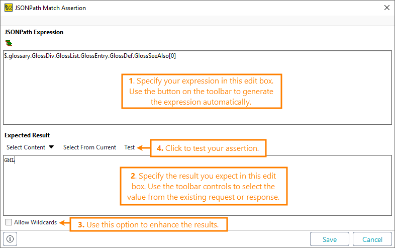 ReadyAPI: Configuring the JSONPath Match assertion