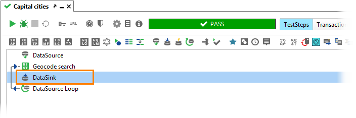 ReadyAPI: The data sink test step in a test case