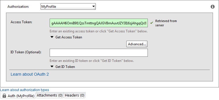OAuth 2.0: Access Token retrieved from server