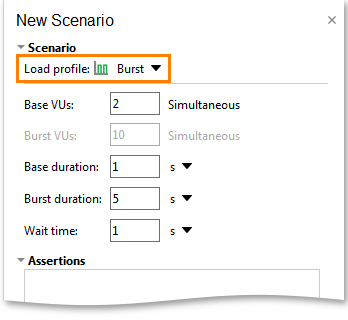 API load testing with ReadyAPI: Burst Parameters