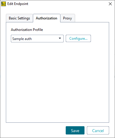 Environments in ReadyAPI: Authorization options in the Endpoints & Environments editor Environments in ReadyAPI: Authorization options in the Endpoints & Environments editor
