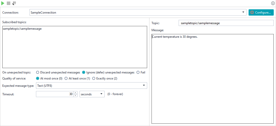 MQTT Testing: Receive test step