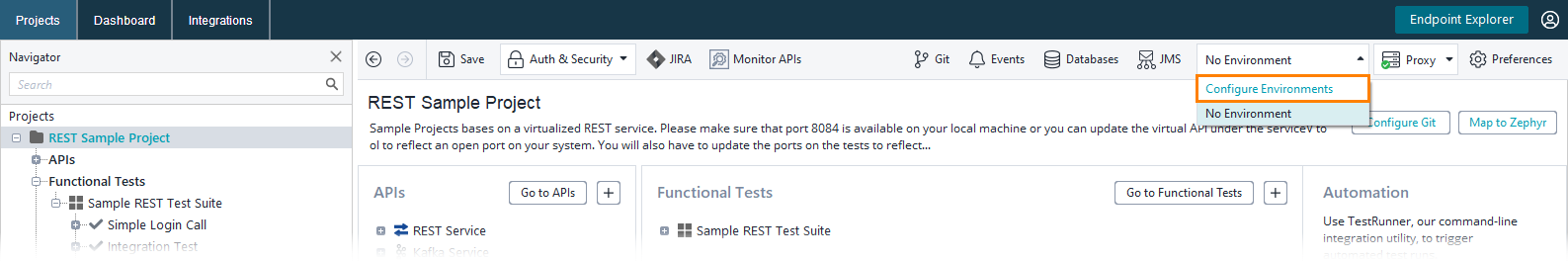 Environments in ReadyAPI: Configure Environments