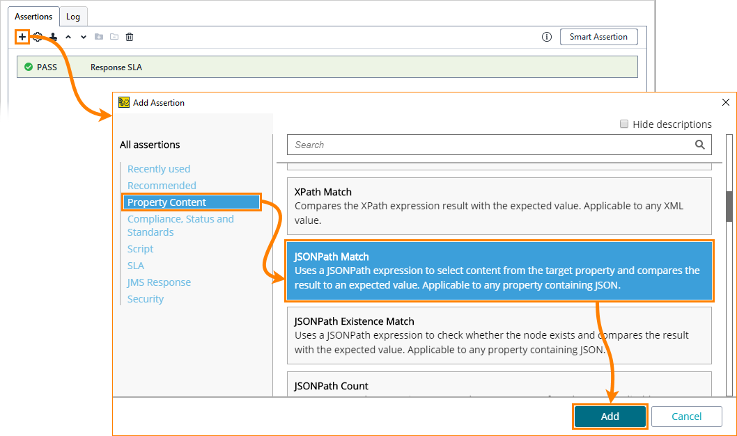 Functional testing of web services: Create an assertion