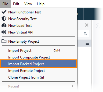 ReadyAPI: Import project