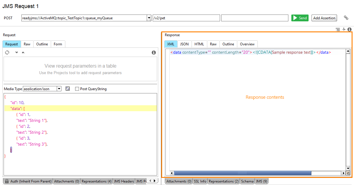 Service virtualization and API testing: Response contents