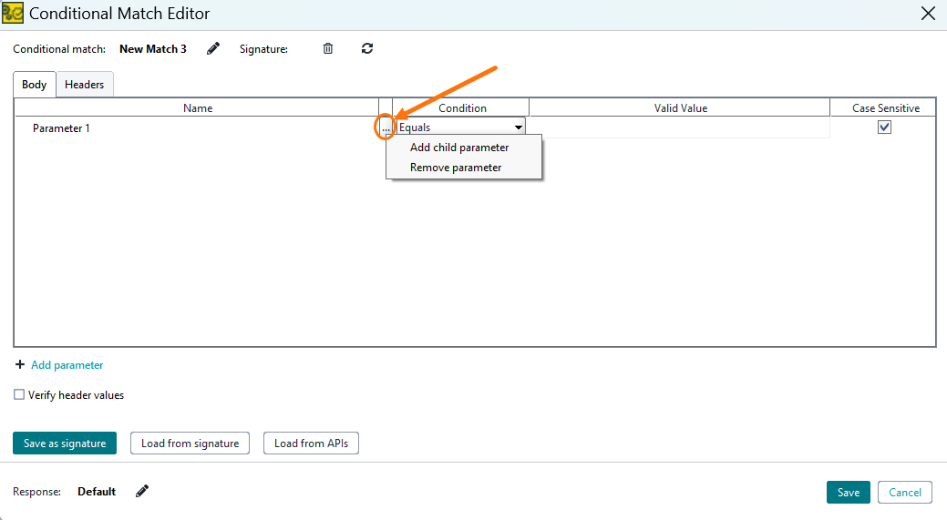 Adding Child Parameters