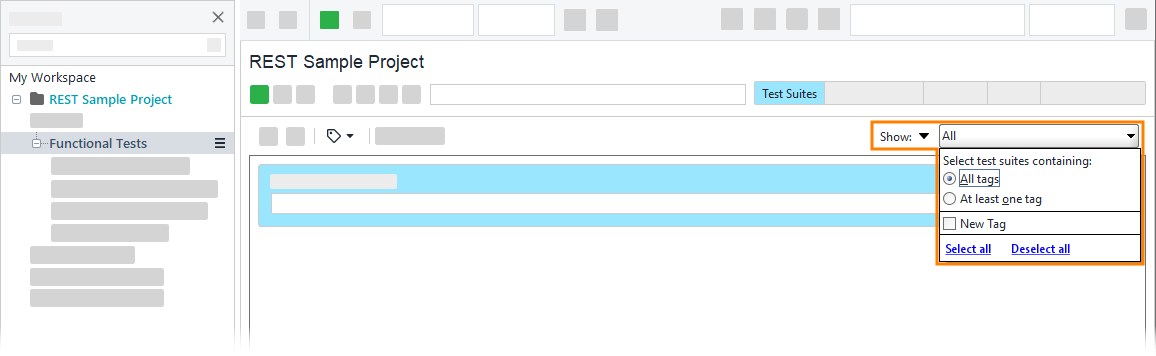 Show test suites