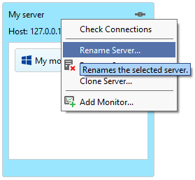 API load testing with ReadyAPI: Rename the Server