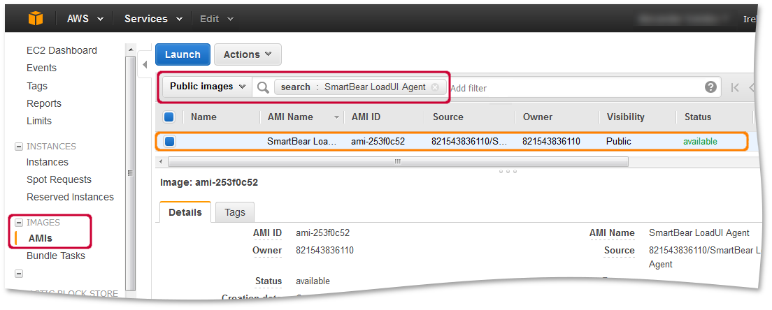 API distributed cloud testing with ReadyAPI: Public Images