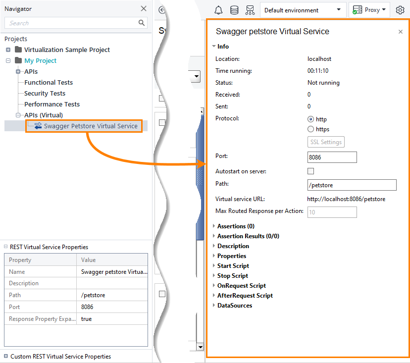 Service virtualization and API tesitng: Properties of a RESTful virtual service