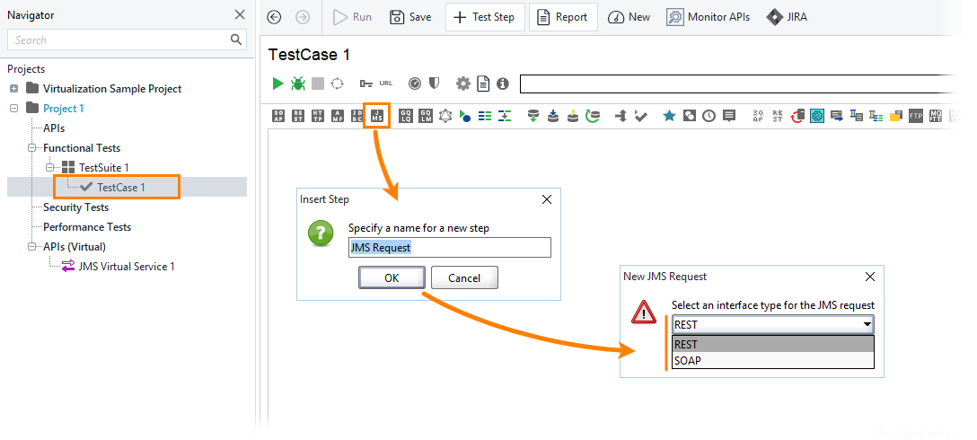 JMS service virtualization and API testing: Create a JMS request in SoapUI