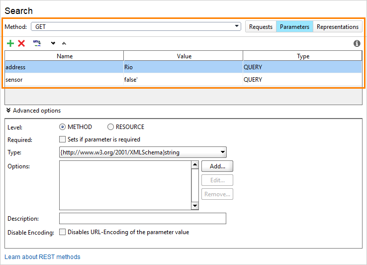 Method parameters