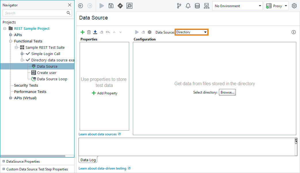 Directory data source example: Directory data source
