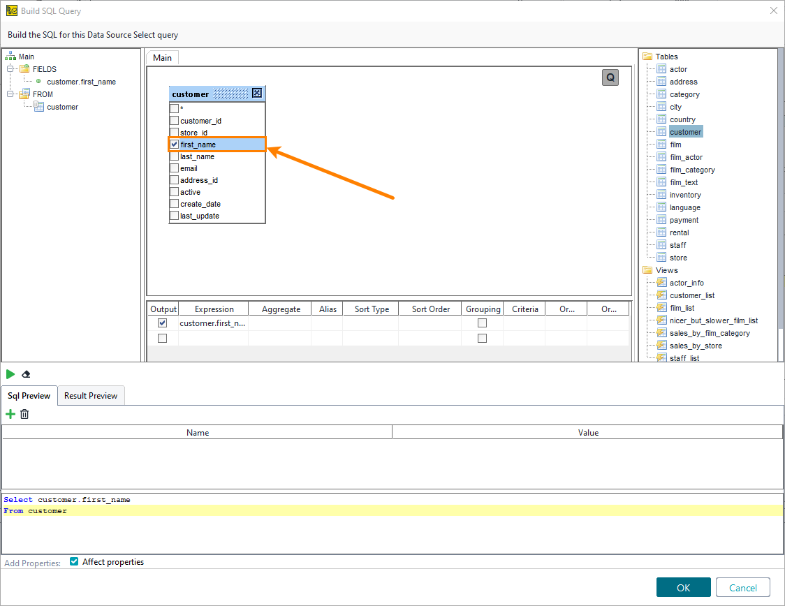 ReadyAPI Data-Driven Testing: Selecting fields from tables