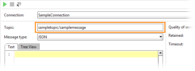ReadyAPI: Entering a topic for the MQTT connection