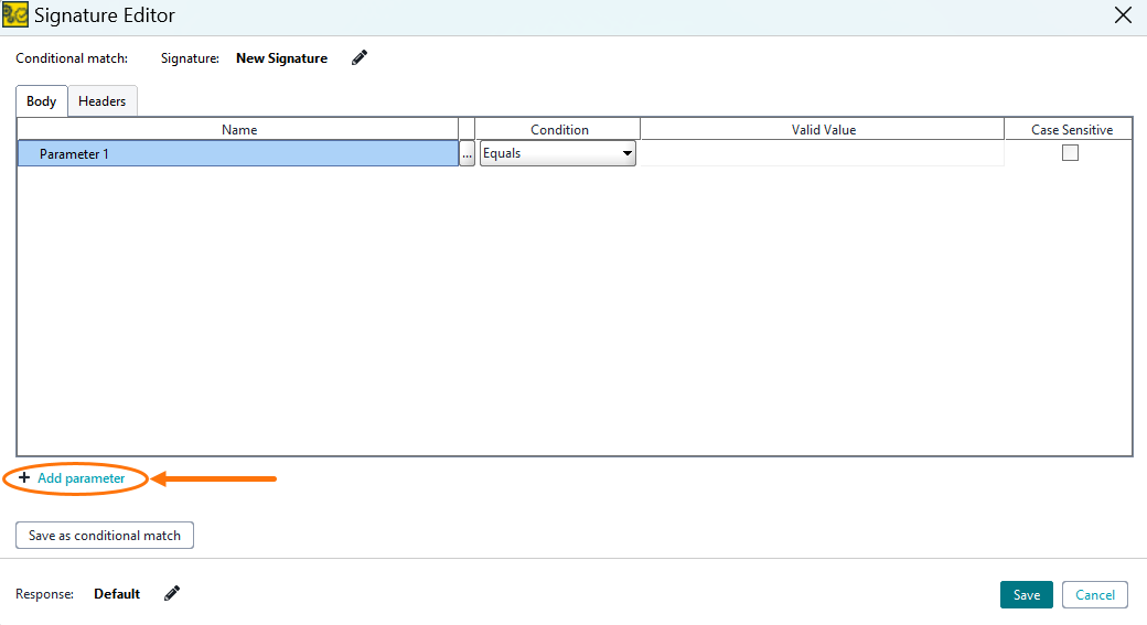 Adding Signature Parameters