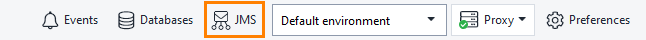 JMS testing: JMS button on the main toolbar